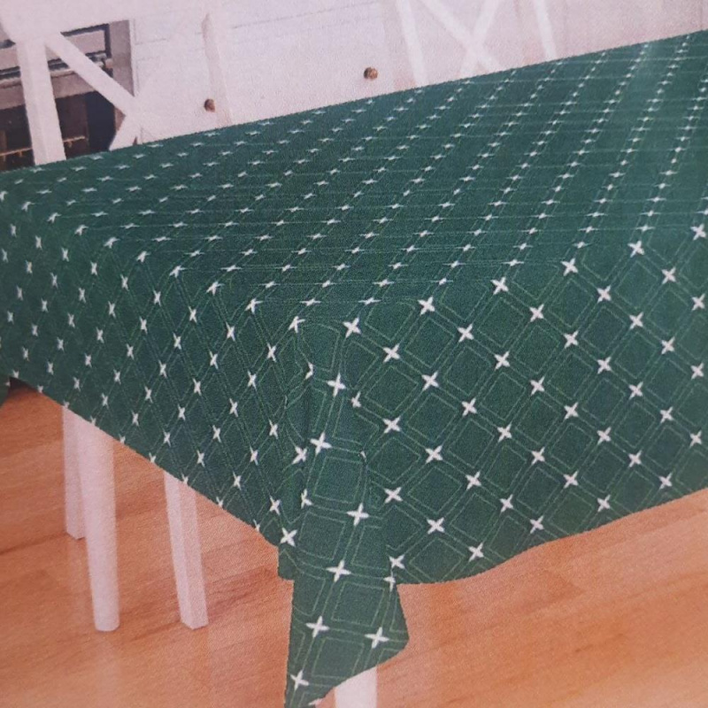 Скатерть Крестики т-зеленый (145*180) (АРТ. Скатерть Крестики т-зеленый (145*180))