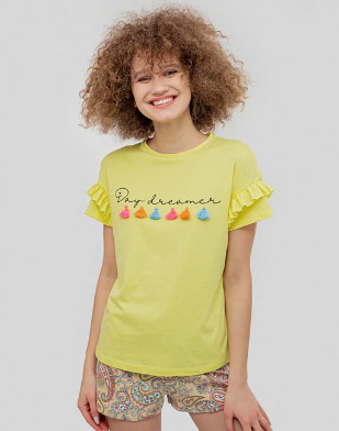 Пижама жен (фуфайка+шорты) (АРТ. 562336)