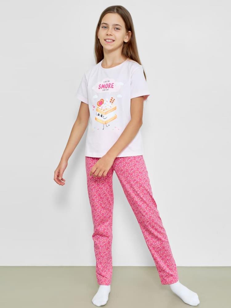 Пижама дев (фуфайка+брюки) (АРТ. 567728)