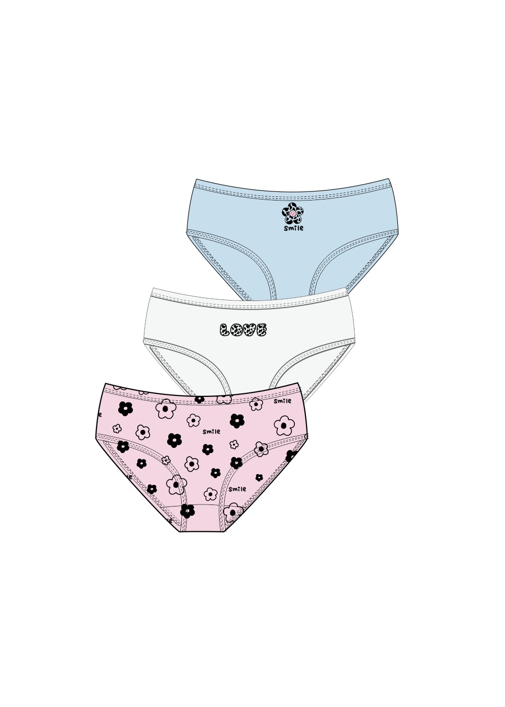 Трусы дев (упак-3 шт) (АРТ. GC5648)