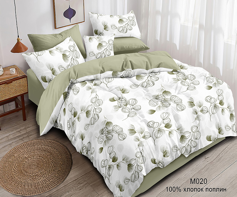 КПБ 2 х сп с евро-простыней поплин (АРТ. M020)