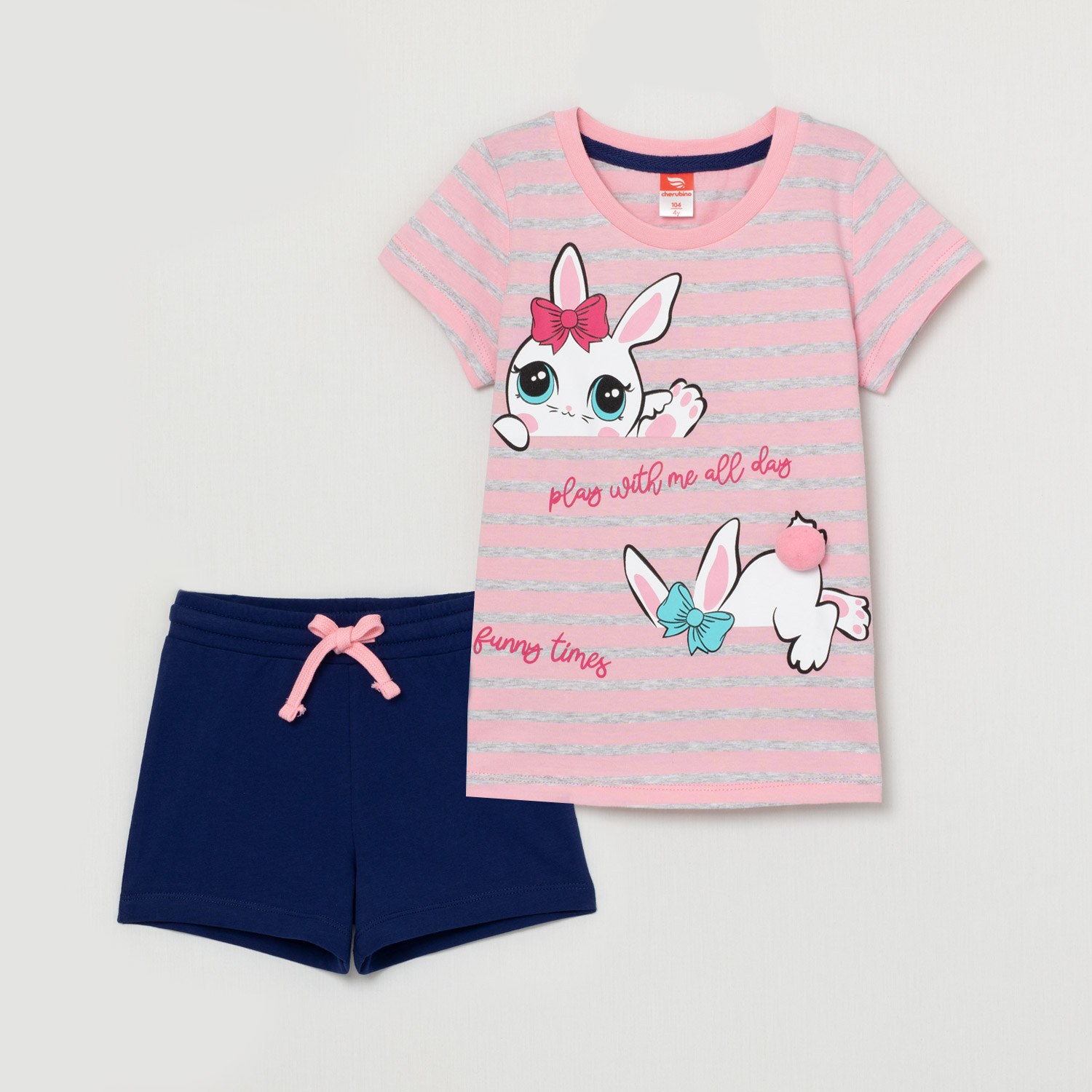 Комплект дев Cherubino (футболка, шорты) (АРТ. CWKG 90070)