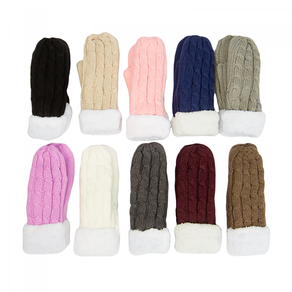 Варежки жен трикотажные (АРТ. M508-L)