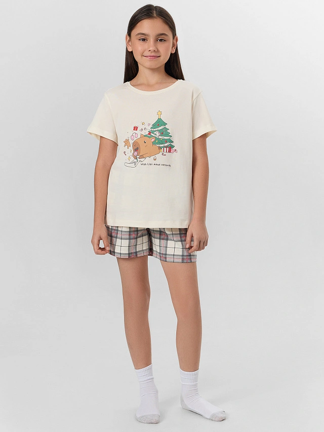 Комплект дев (футболка, шорты) (АРТ. 567727)