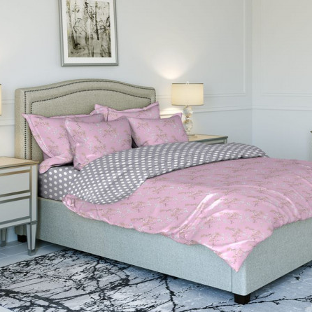 КПБ Евро поплин (нав 50*70)  (АРТ. П-1904 розовый)