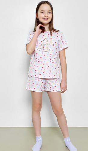 Пижама дев (фуфайка+шорты) (АРТ. 567727)