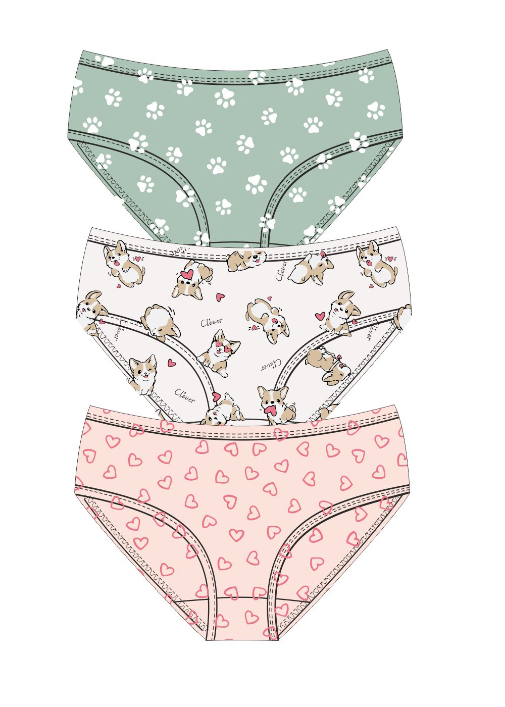 Трусы дев (упак-3 шт) (АРТ. GC5623)