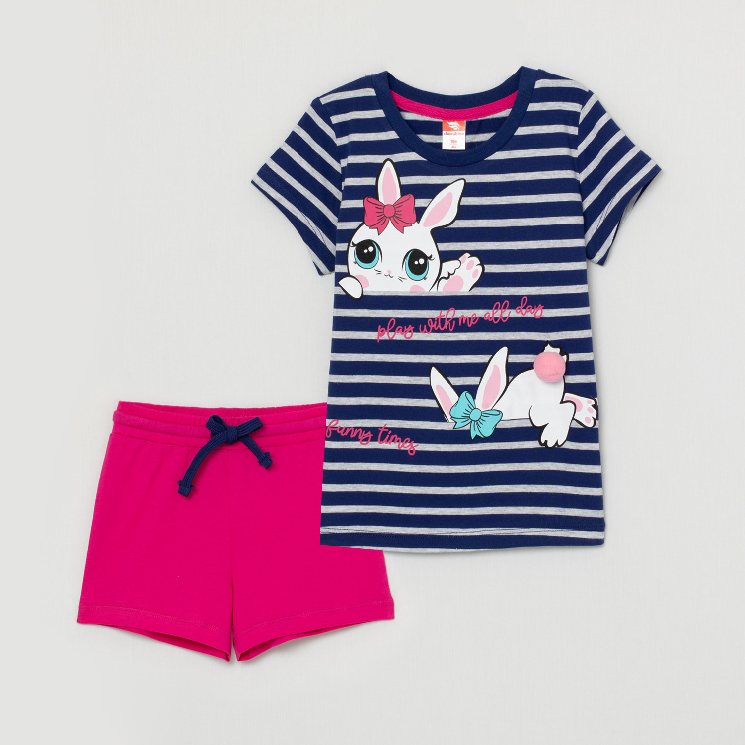 Комплект дев Cherubino (футболка, шорты) (АРТ. CWKG 90070)