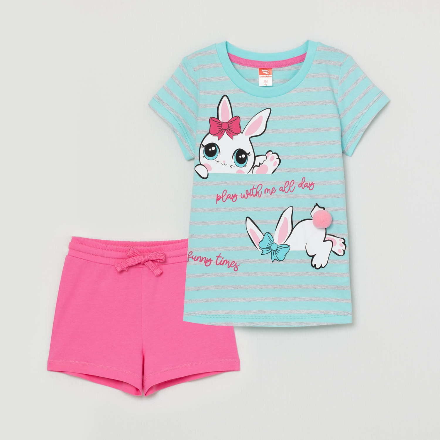 Комплект дев Cherubino (футболка, шорты) (АРТ. CWKG 90070)