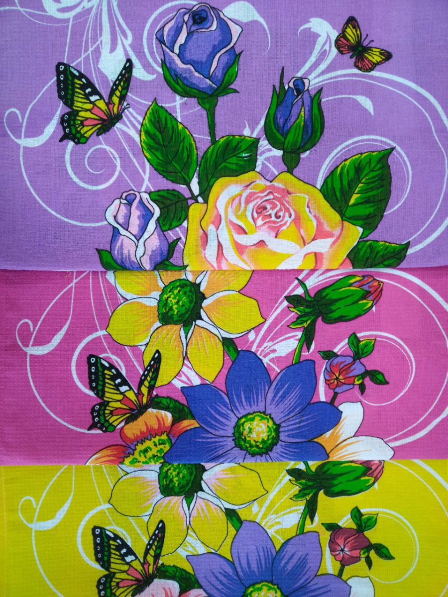 Полотенце вафельное 45*60 ART SOFT TEX/SAFINA DIZAYN (160гр)/уп-60шт (АРТ. Тюльпаны 45*60)