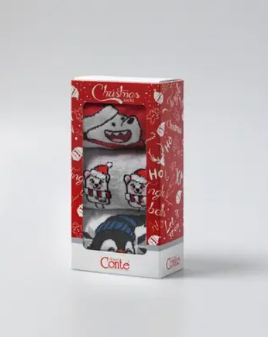 Носки жен. хлопковые ( коробочка 3 пары) NEW YEAR (АРТ. 21С-76СП; 22С-26СП; 23С-46СП)