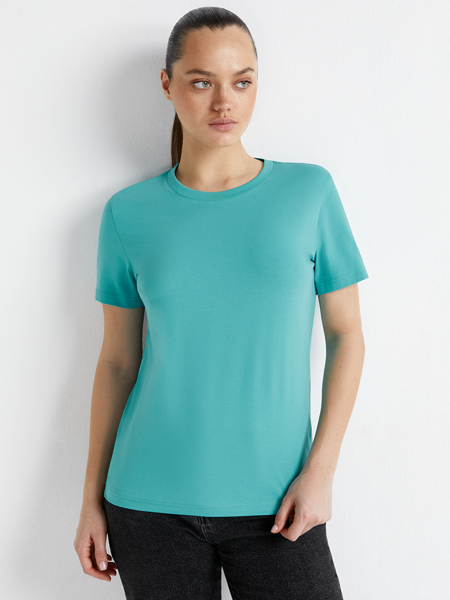 Футболки жен OmT_D1201 Фуфайка (футболка) женская, CO+EL (АРТ. OmT_D1201  )