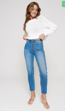 Брюки джинсовые жен Mom Fit (АРТ. CON-189)