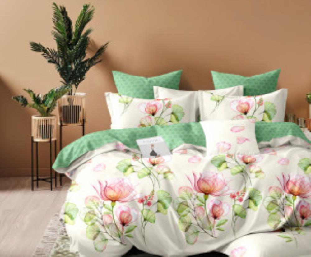 КПБ 2-х Евро поплин (АРТ. П-2918 зеленый)