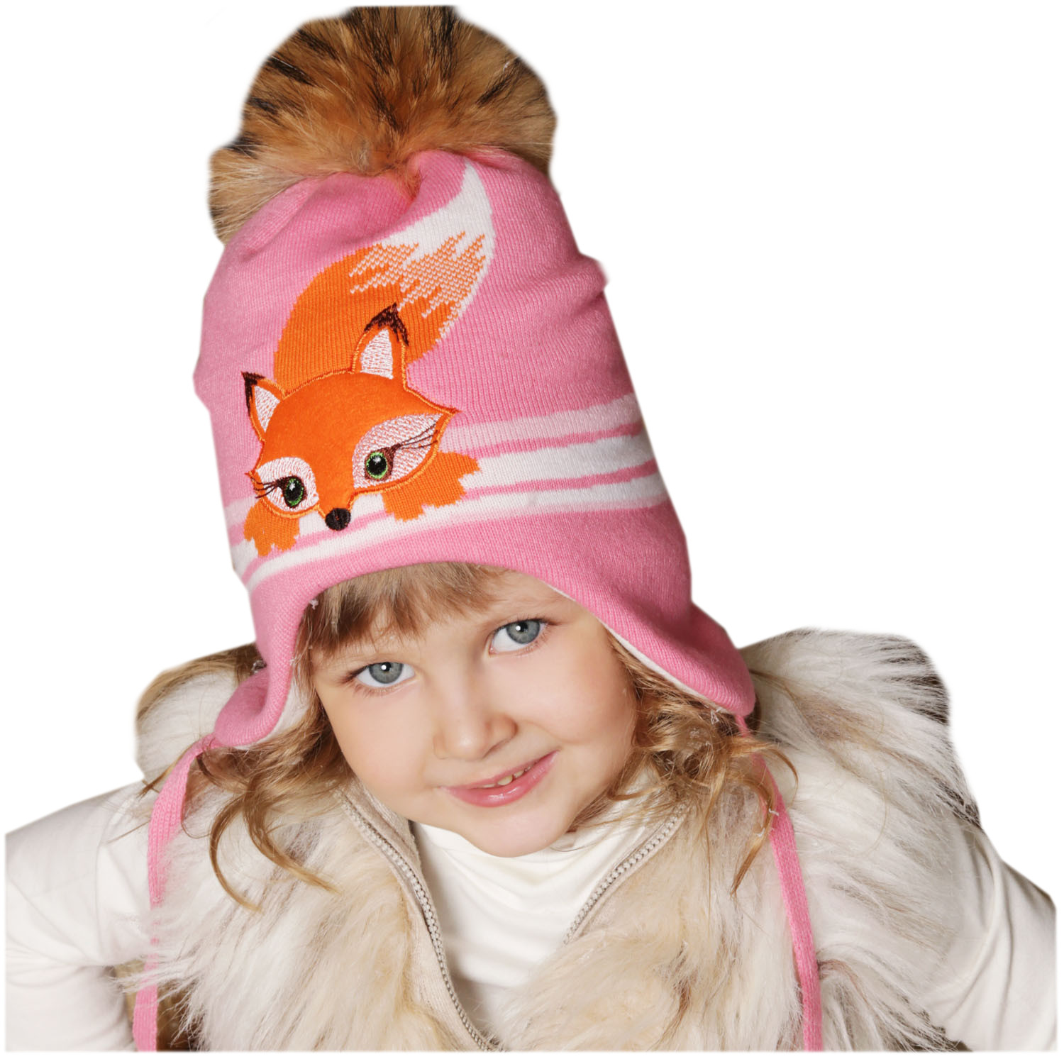 Шапка дет /помпон мех (АРТ. D3-549/М)