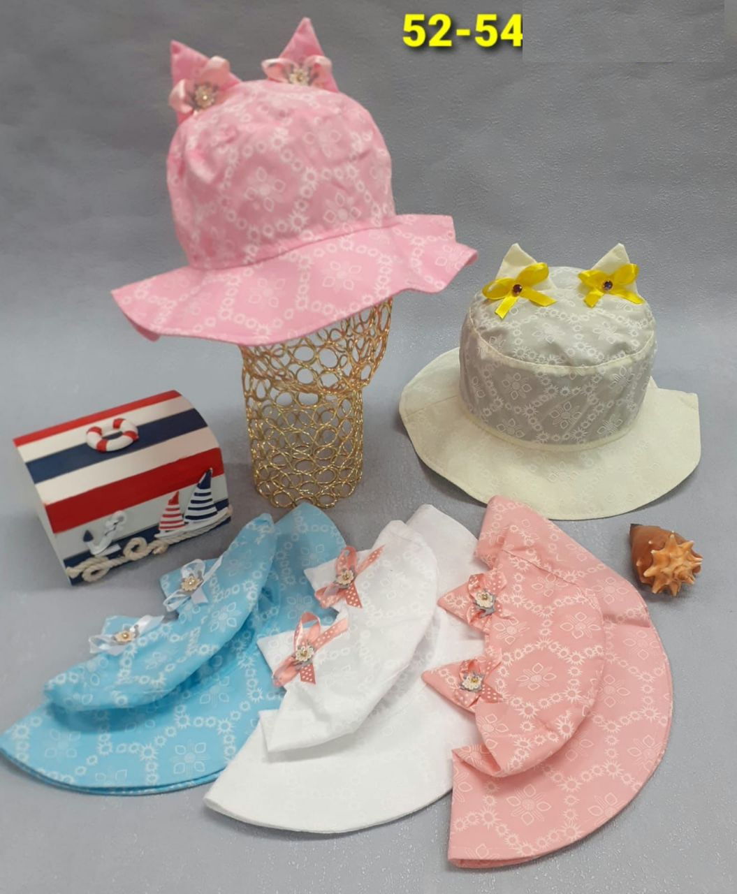 Панама хлопок Цветочные ушки (АРТ. 22-370ПУ)