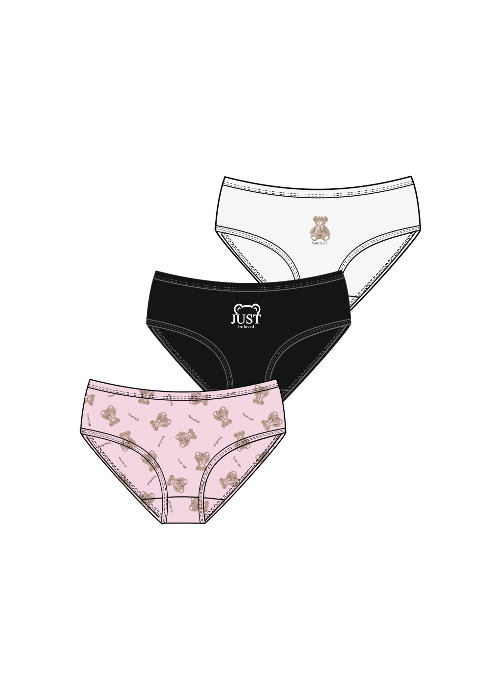 Трусы дев (упак-3 шт) (АРТ. GC5650)