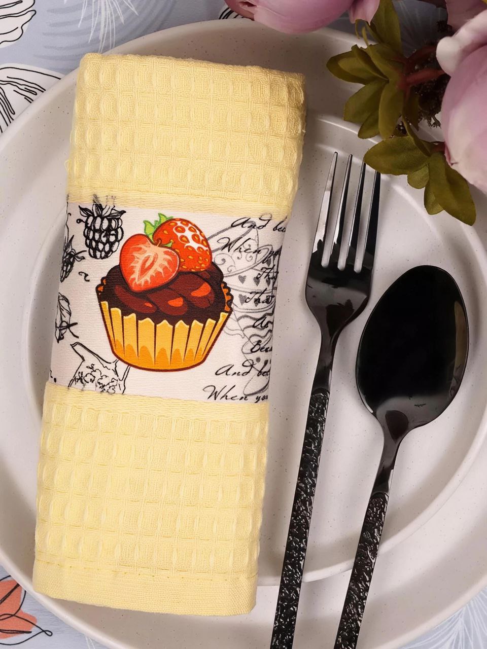 Полотенце вафельное 40*60 (АРТ. Кухня (фотопечать) 40*60)