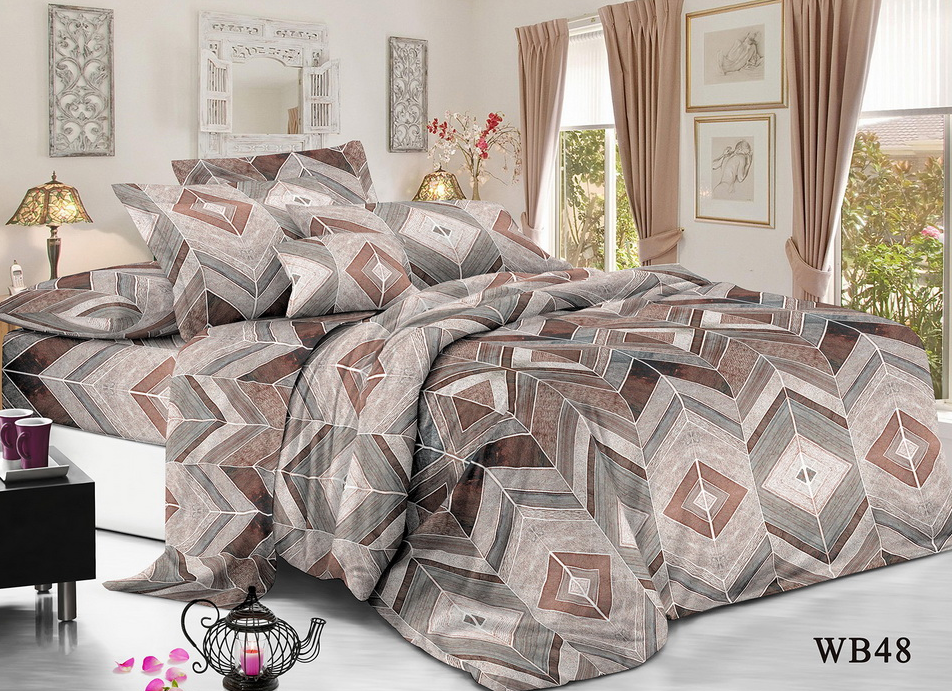 КПБ 2 х сп с евро-простыней поплин (АРТ. WB48)